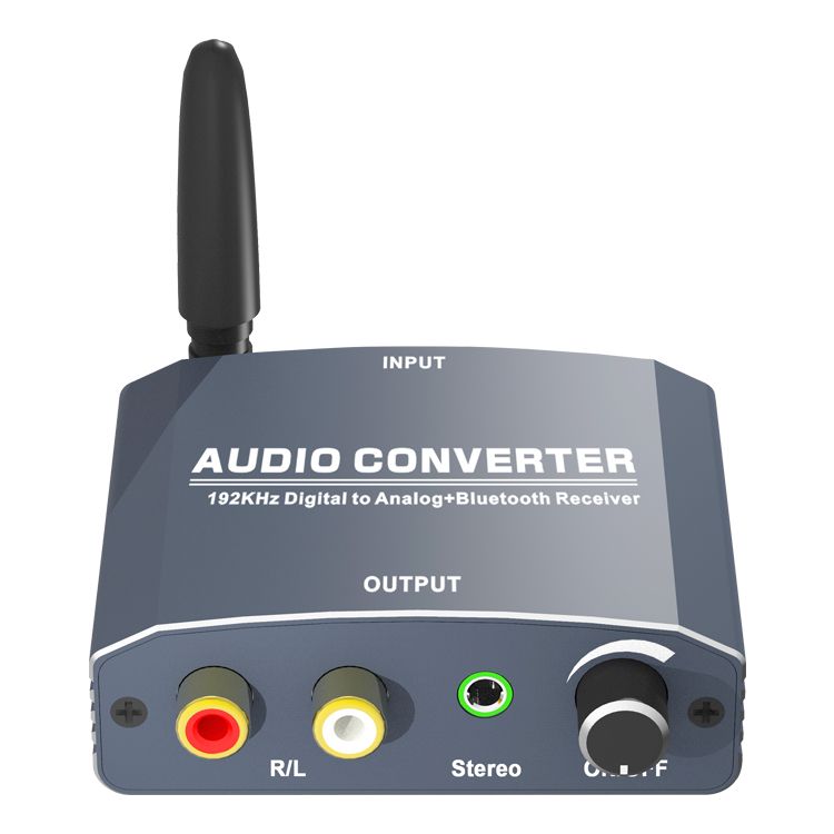 AUDIO CONVERTER + BLUETOOTH Стерео дигитален конвертор към аналог RCA L+R аудио (DAC) с BLUETOOTH